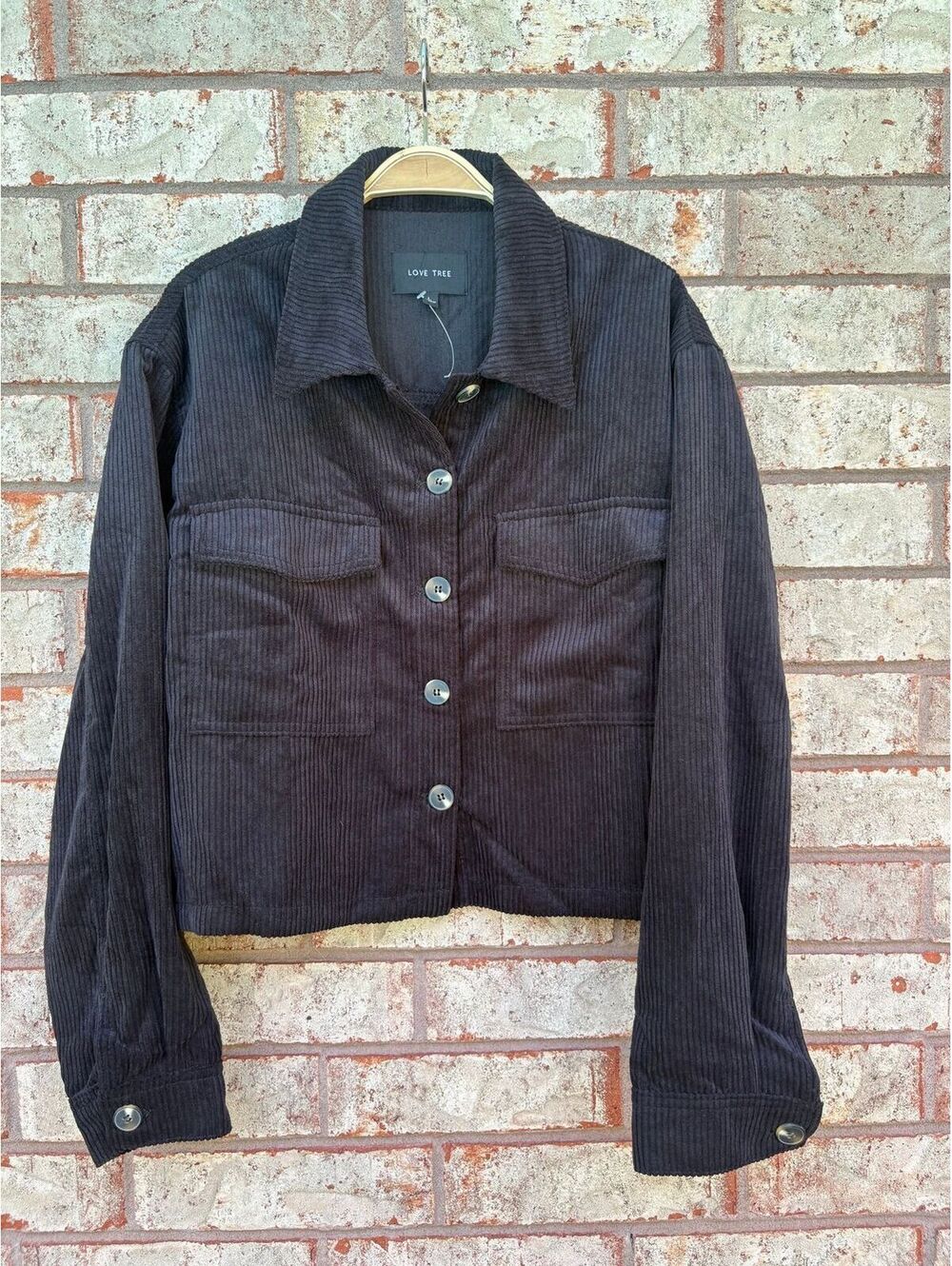 Love Tree black cropped corduroy jacket size L